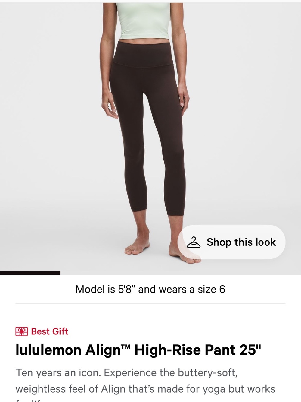 lululemon athletica Align™ High-Rise 25" Pant — Dark Brown